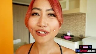 Kinky amateur Asian teen named Fang blowjob increased by sex on camera
