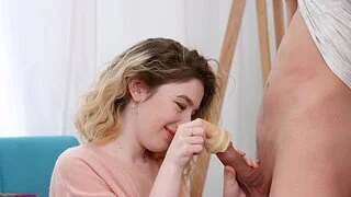 Fabulous blonde tempted into spontaneous sex with boyfriend