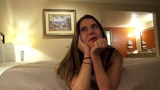 Pitch-dark Abbie Maley moans while getting fucked chiefly the bed